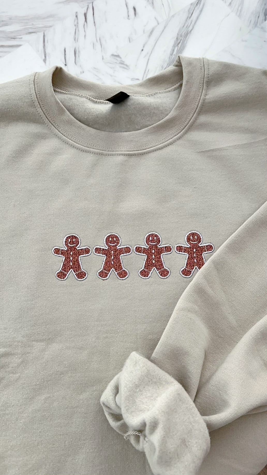 Gingerbread Embroidered Sweatshirt