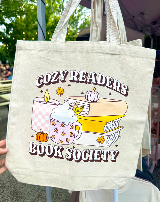 Cozy Readers Book Society Tote Bag