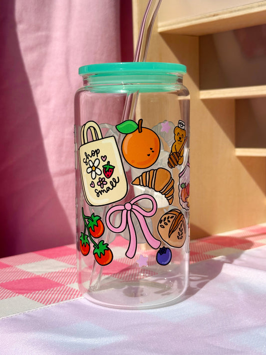 Farmers Market ‘Shop Small’ Clear Glass Cup