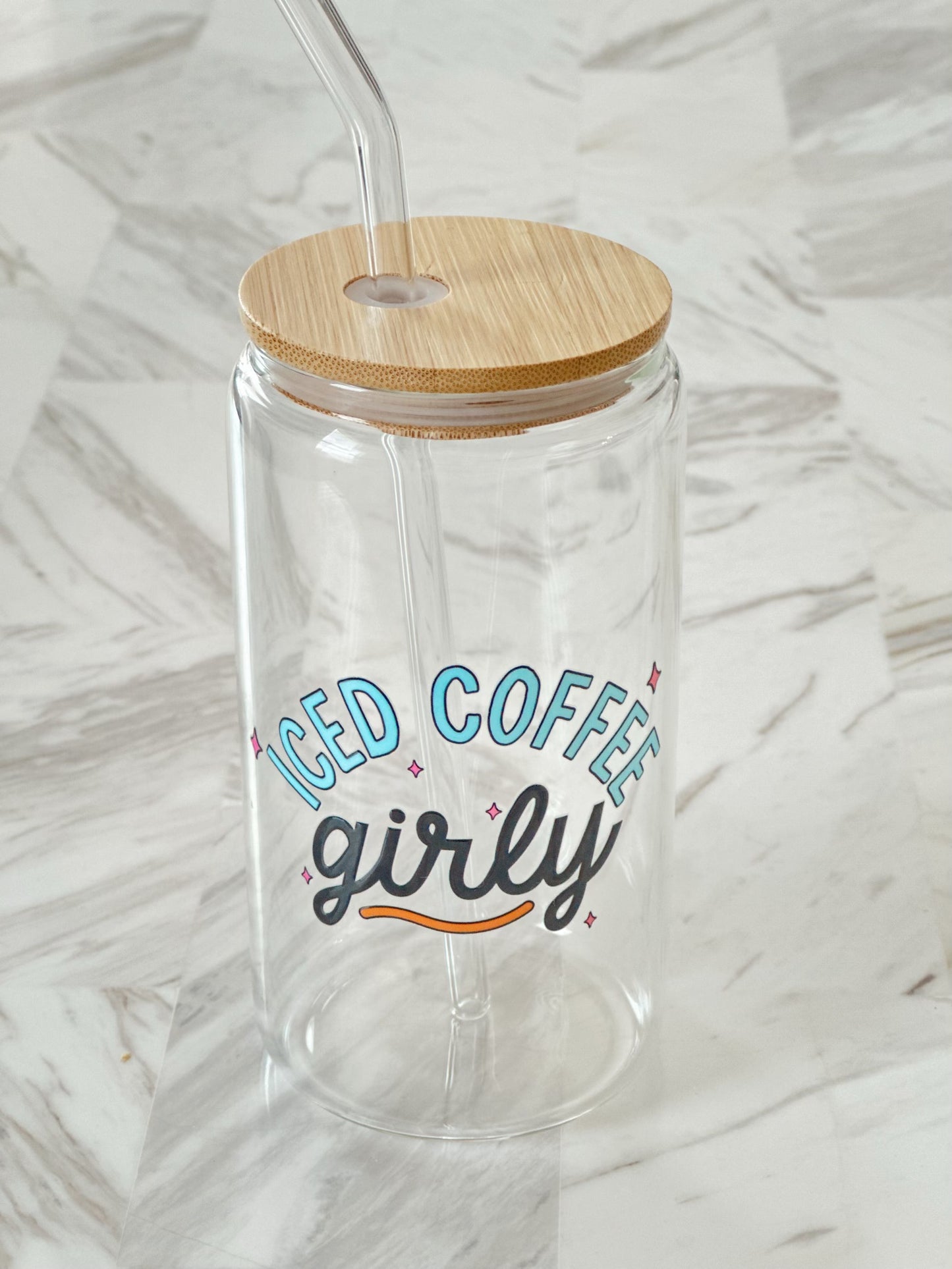 Iced Coffee Girly Glass Cup