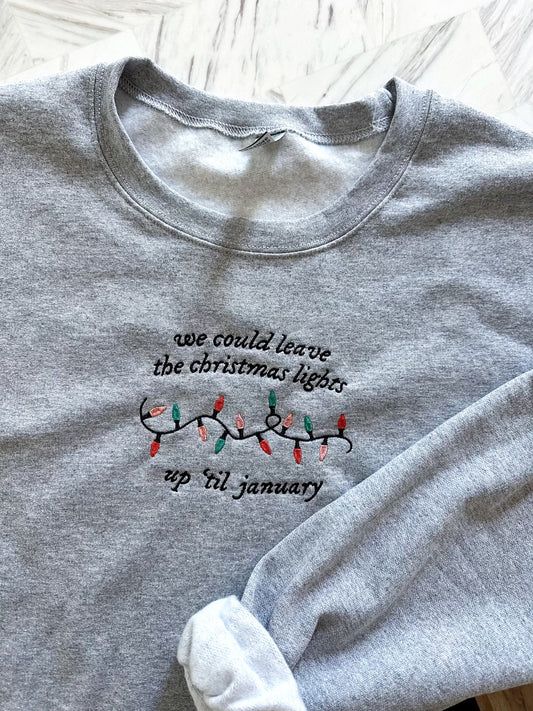 Swift Christmas Lights Embroidered Sweatshirt