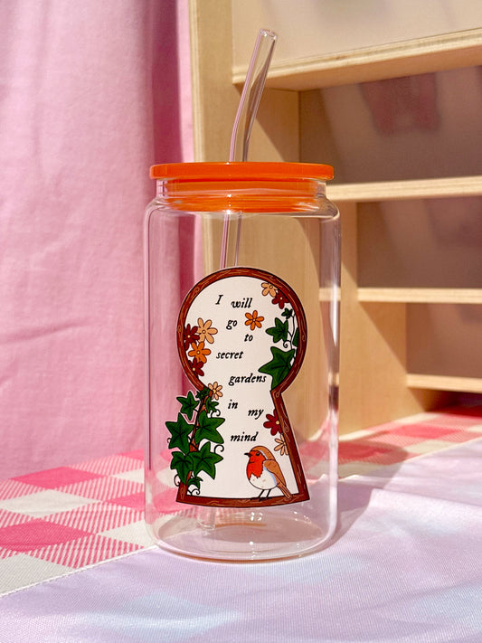 I Will Go To Secret Gardens Clear Glass Cup