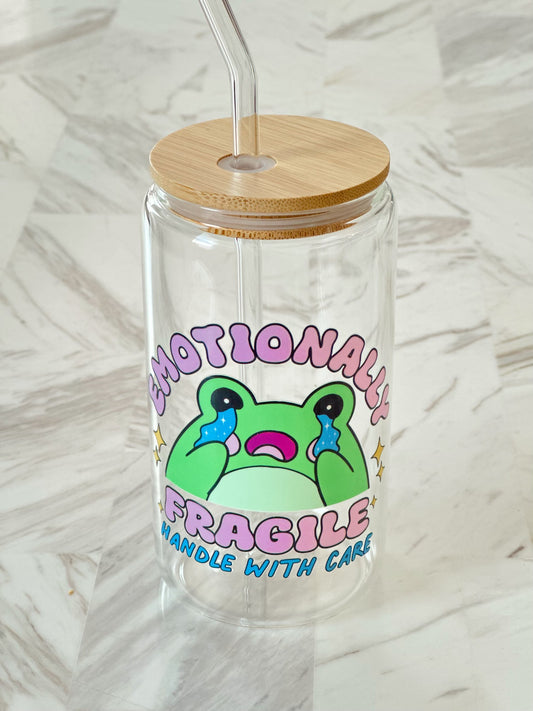 Emotionally Fragile (Handle With Care) Glass Cup