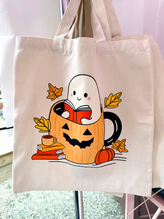 Halloween Ghost Mug Tote Bag