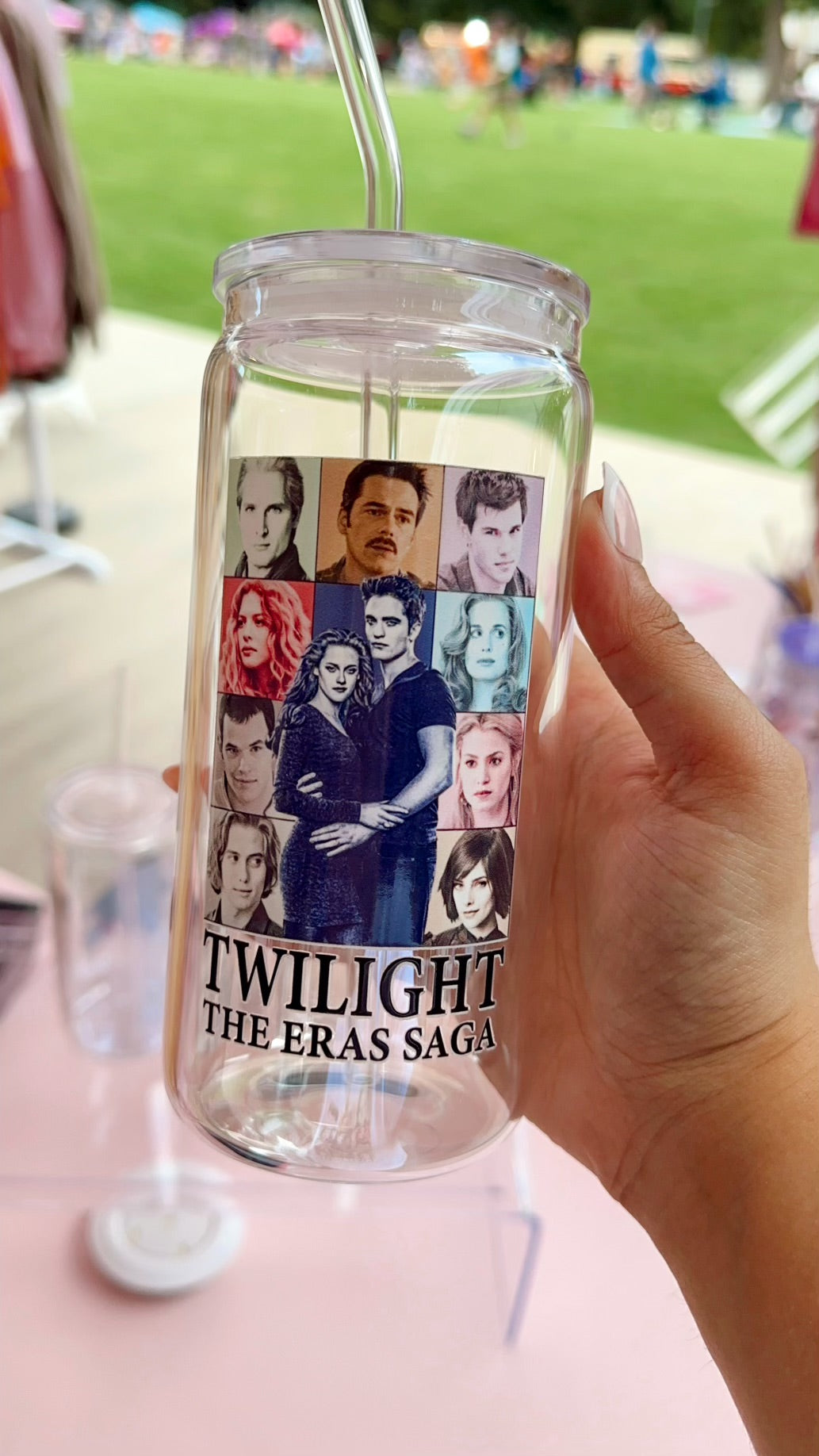 Twilight: The Eras Saga Gray Holographic Glass Cup