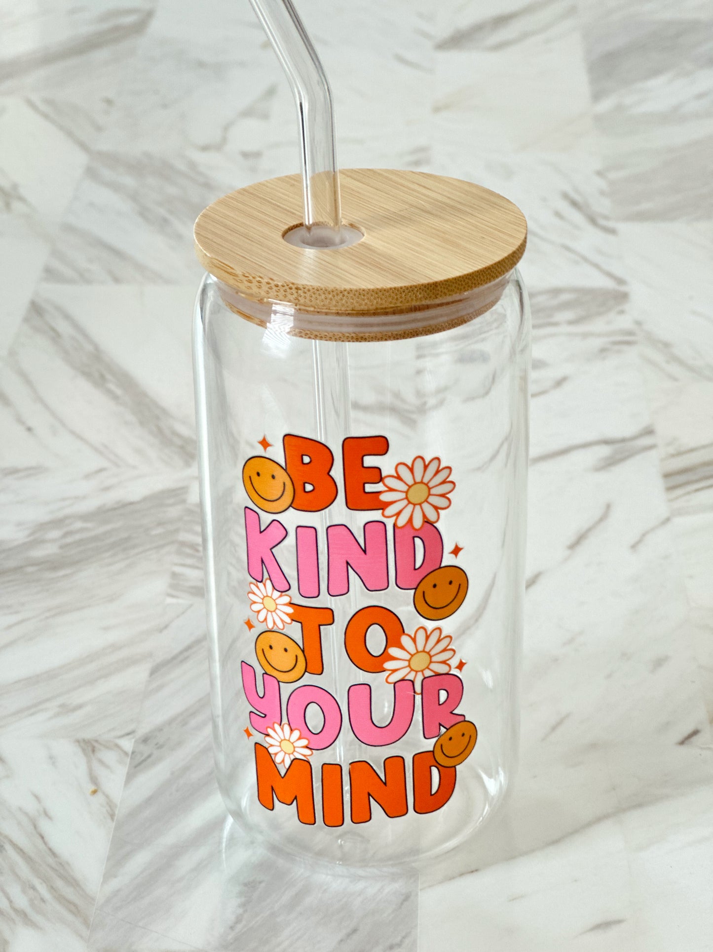 Be Kind to Your Mind Glass Cup