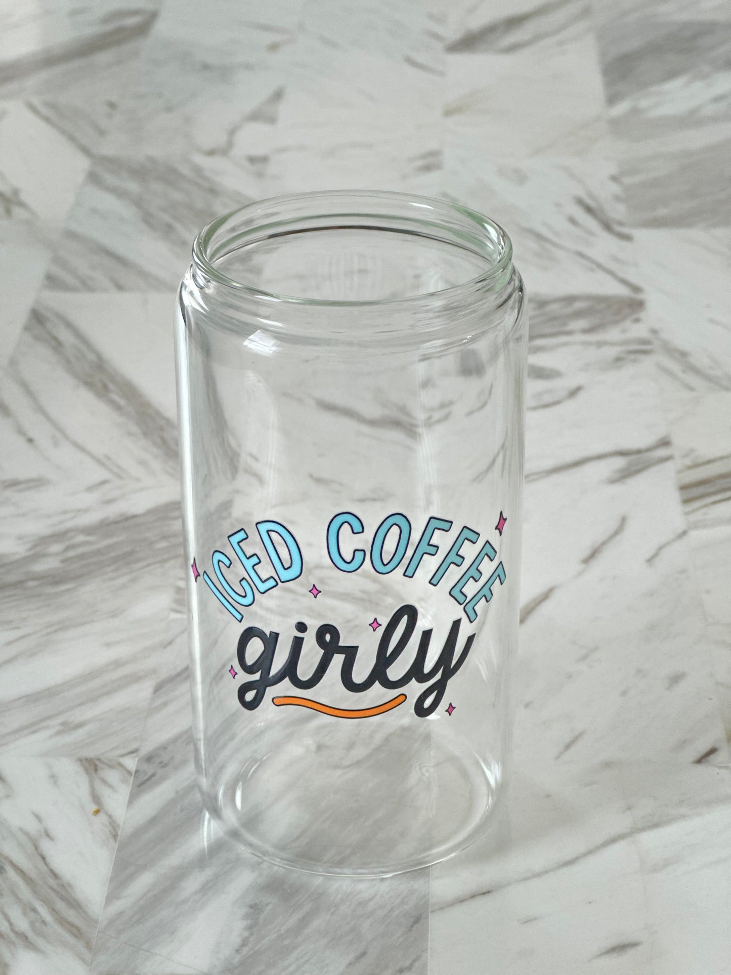 Iced Coffee Girly Glass Cup