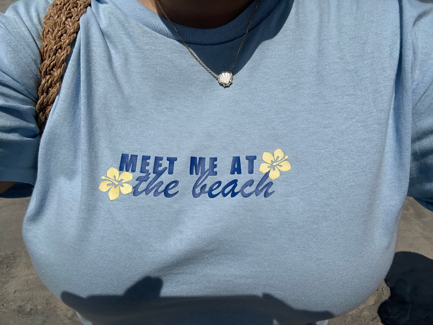 Baby Blue "Meet Me At The Beach!"T-shirt