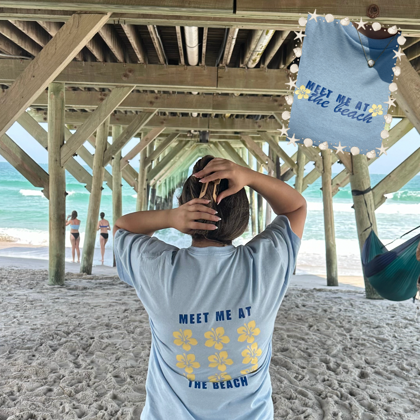 Baby Blue "Meet Me At The Beach!"T-shirt