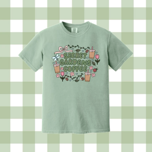 Sage Secret Gardens Coffee T-Shirt