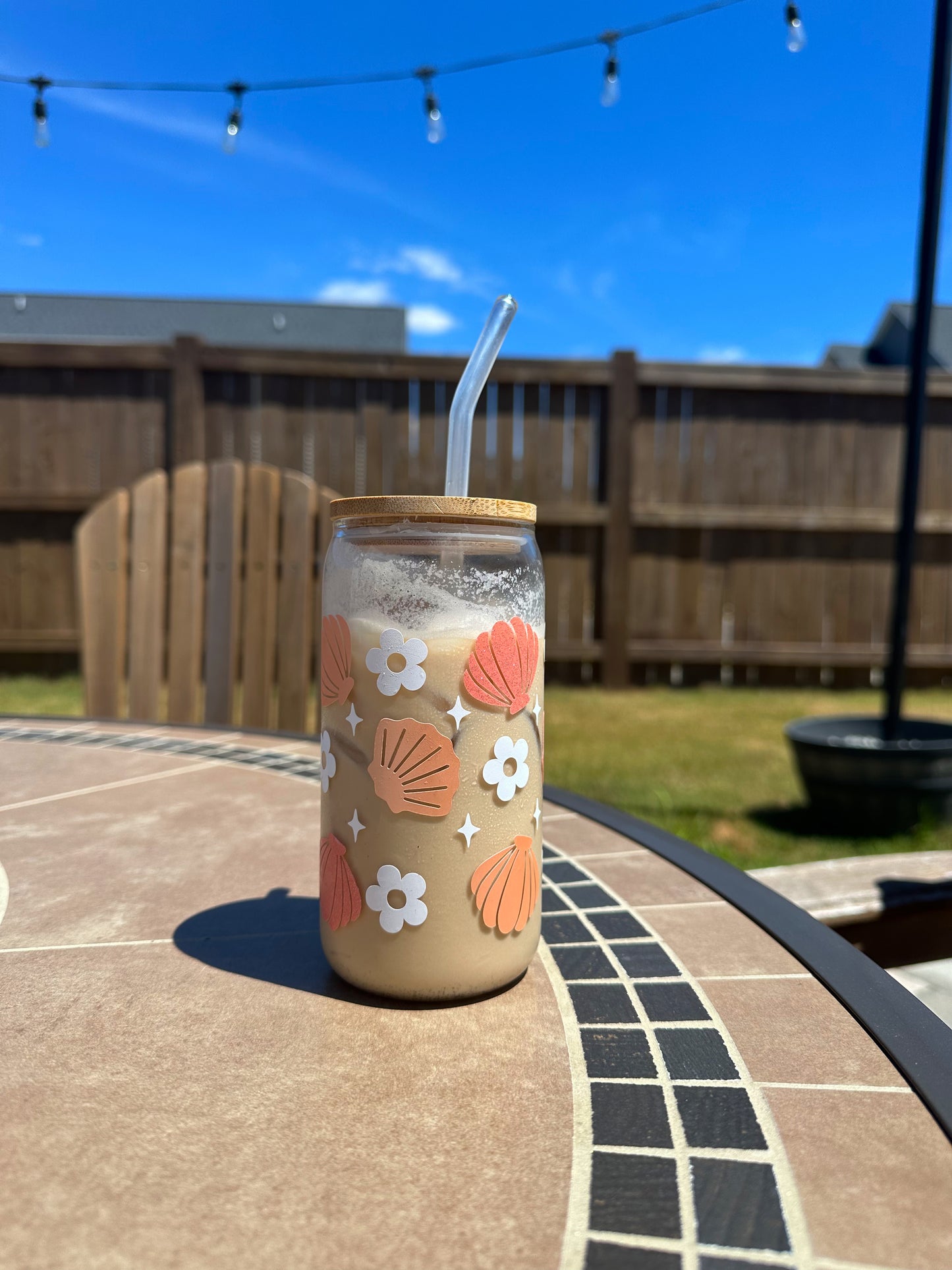 Pretty Summer Glass Libbey Cup (Peach)