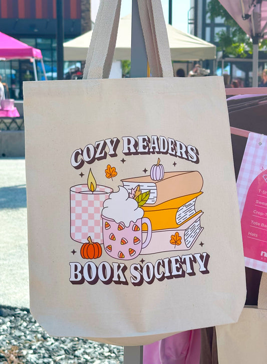 Cozy Readers Book Society Tote Bag